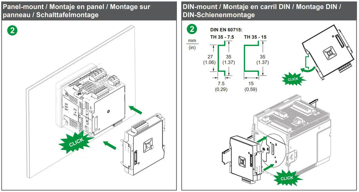 Schneider Electric METSEPMRS4854W PowerLogic Communication Module Instruction Manual - Mounting