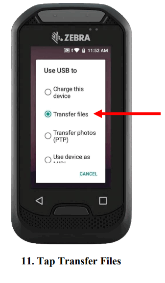 dAtAnet EC30 EzyScan Mobile Application - Transfer Files