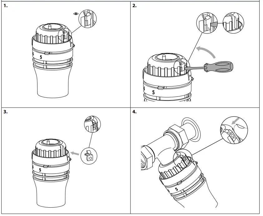 Danfoss Redia RA click Thermostatic Sensors - Installation5