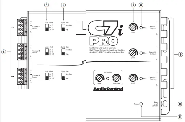 AudioControl LC7i PRO Six Channel Line Output Converter - Channel Inputs 2