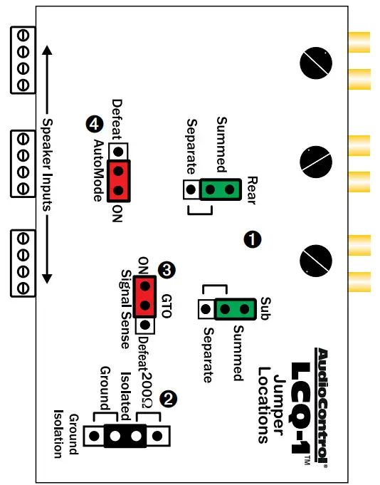 AudioControl LCQ-1 Six Channel Line Output Converter - Internal Jumpers