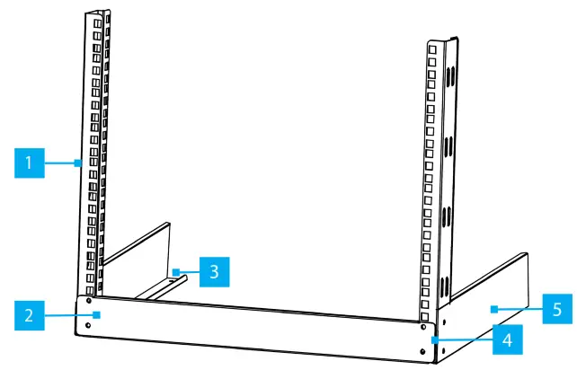 StarTech com RK4OD2 19 Inch Open Frame 2-Post Desktop Rack - Diagram