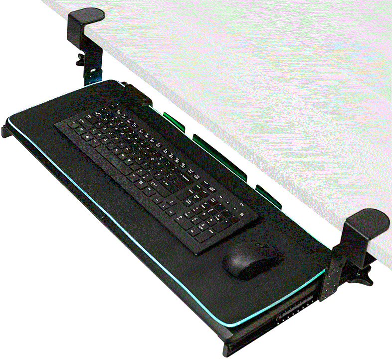 V I V O-MOUNT-KB05P-Clamp-on-Keyboard-Tray-with-RGB-Pad-product
