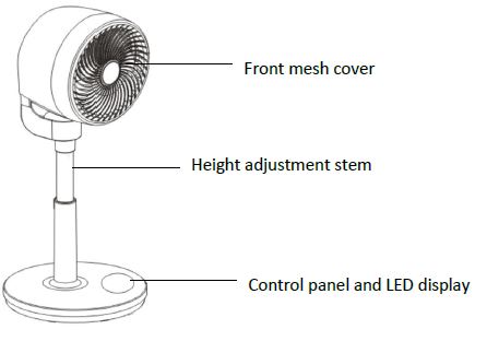 electriQ-DCFF40LED-Desk-Fan-with-Remote-Control-and-LED-Display-fig-1