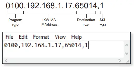 SIF Settings for IX-BA, IX-DA, and IX-MV Stations the IXW-MA 