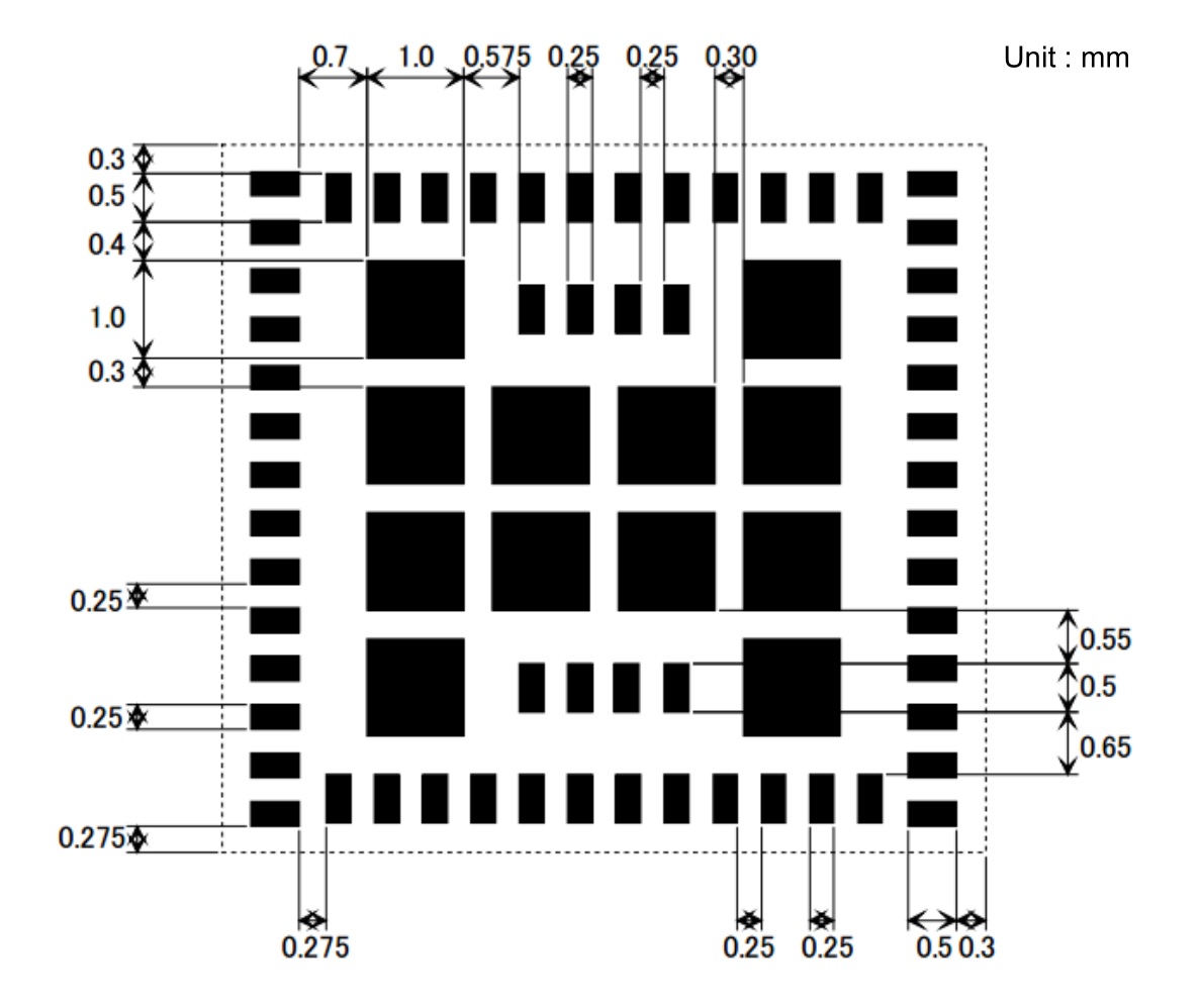 KEYENCE LBEE5HY1MW WiFi Module - Land Pattern (Recommended)