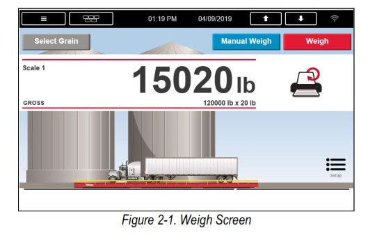 RICE LAKE 1280 Grain Program Software - display.