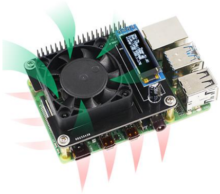 RaspberryPi RGB Cooling HAT Intelligent Control of Fan Speed Real Time Display of Status - Cooling