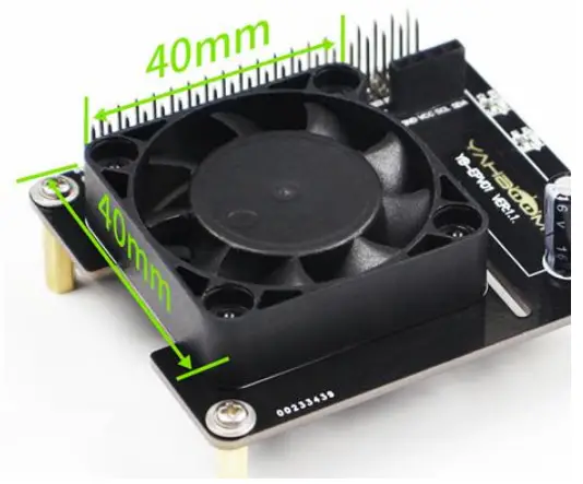 RaspberryPi RGB Cooling HAT Intelligent Control of Fan Speed Real Time Display of Status - Size
