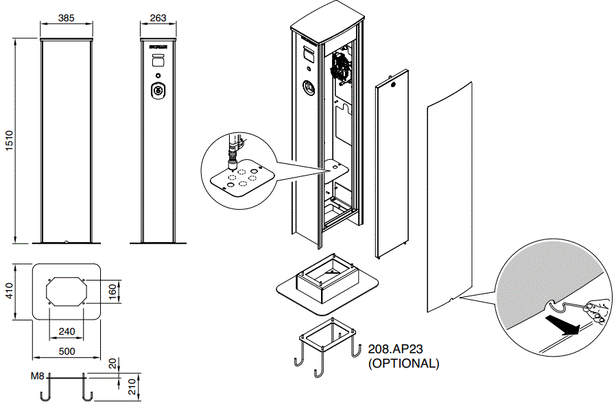 SCAME-204-CA23B-T2T2E-Columns-CA-2-Sockets-with-Lock-FIG-1