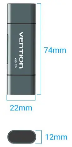 Lector de tarxetas multifunción VENTION USB3 0 Tipo metálico gris - Figura 8
