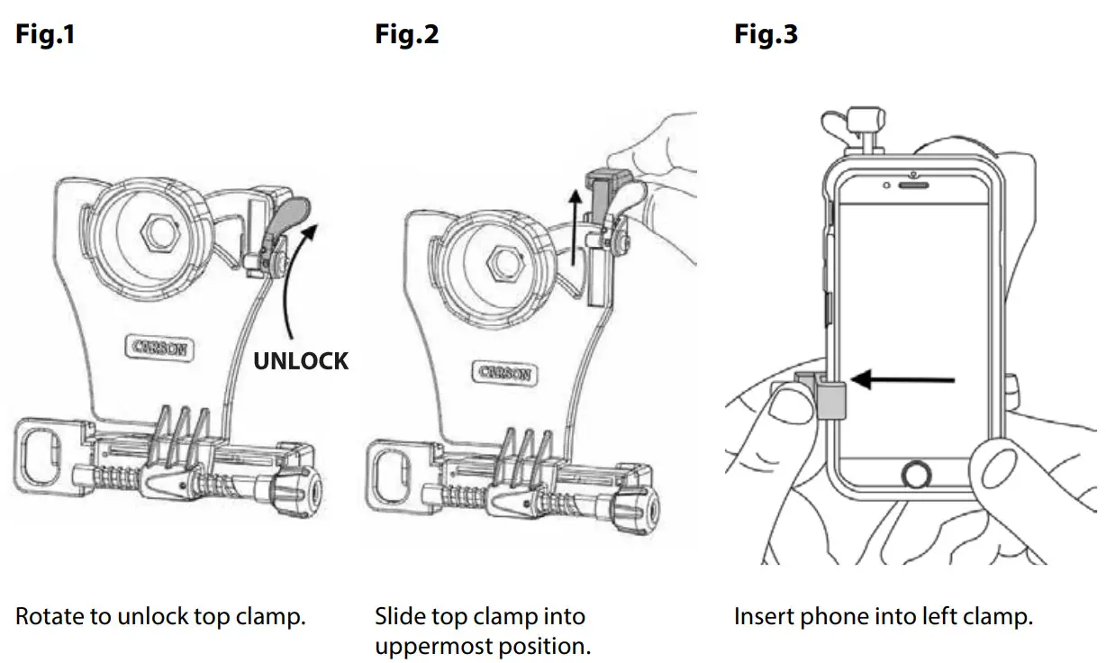 DMLTECH MP 842 IS Monocular with Smartphone Adapter - Inserting.