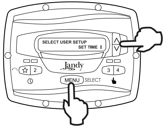 Jandy JEP-R Variable Speed Pump Digital Controller - Setting Time-of-Day