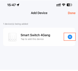 Moes WS B US Smart Switch - add and click