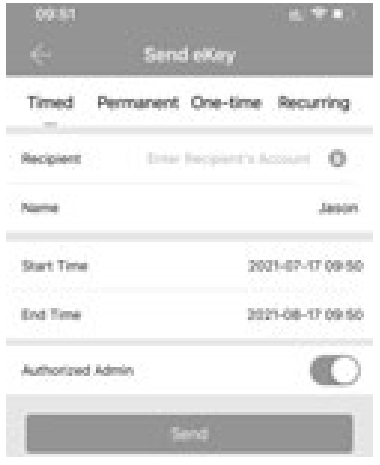 TTLock K3 Smart Keybox - Send one timed eKey