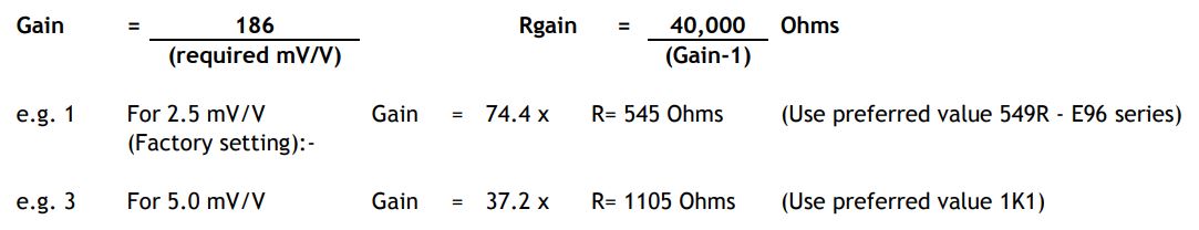 metrolog ICAS and ICAH Strain Gauge or Load Cell Embedded Analog Amplifier - Table 3.2 ICA2 (0.1V to 5.1V)