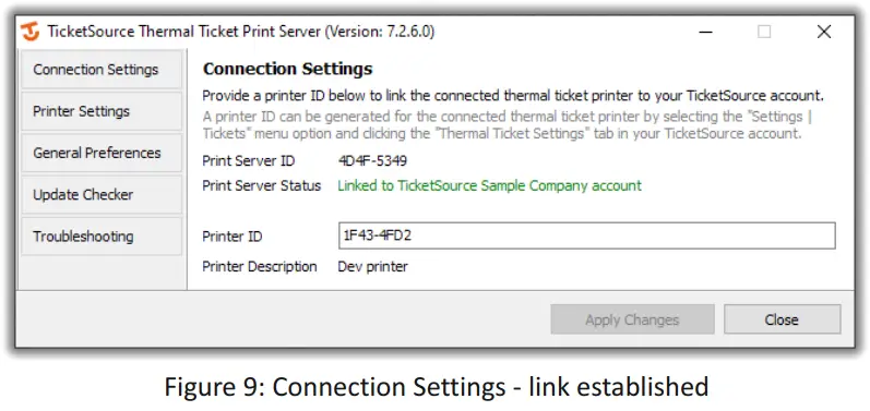 ticketSource Thermal Ticket Print Server - TicketSource account