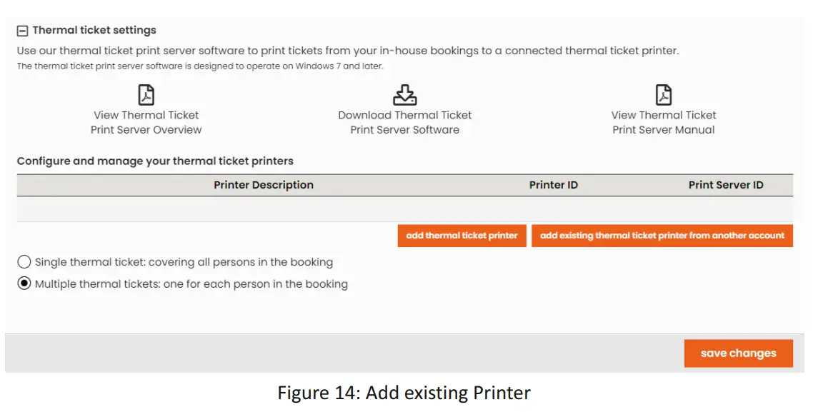 ticketSource Thermal Ticket Print Server - section