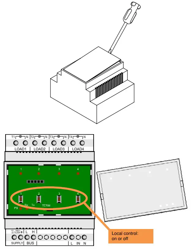 velbus VMB4RYLD Programmable 4 Channel Voltage Out Relay Module - LOCAL CONTROL