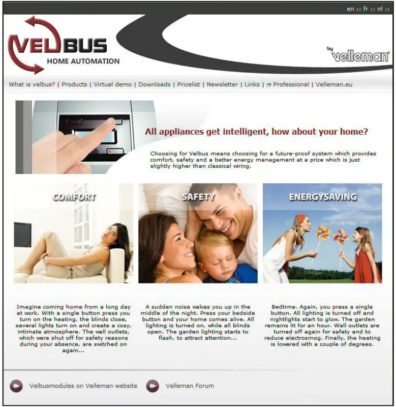 velbus VMB4RYLD Programmable 4 Channel Voltage Out Relay Module - app