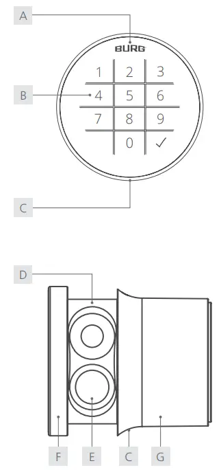 BURG Flexo Code Electronic Combination Code Lock - Code