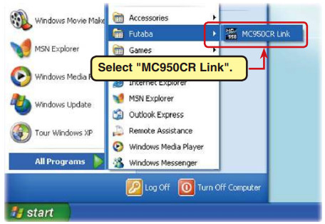 Futaba MC950CR Link Program - program startup