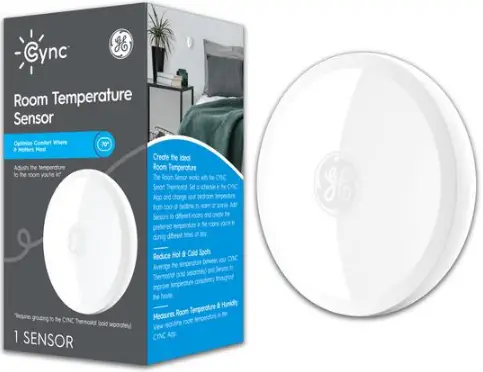 GE Lighting CYNC Smart Temperature Sensor Smart WiFi Thermostat Sensor Humidity Sensor-PRODUCT