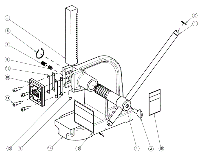 Model-X-Dake-Single-Leverage-Arbor-Press-FIG-3