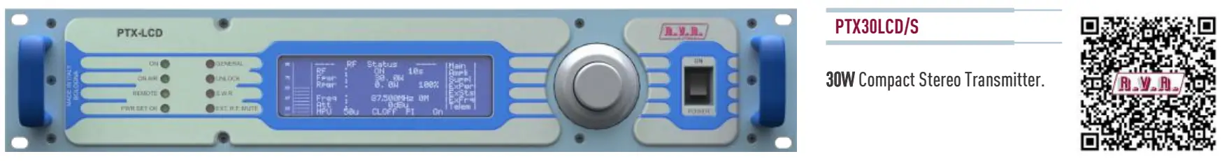 R V R PTX30LCD-S PTX-LCD SERIES FM Transmitters - qr code