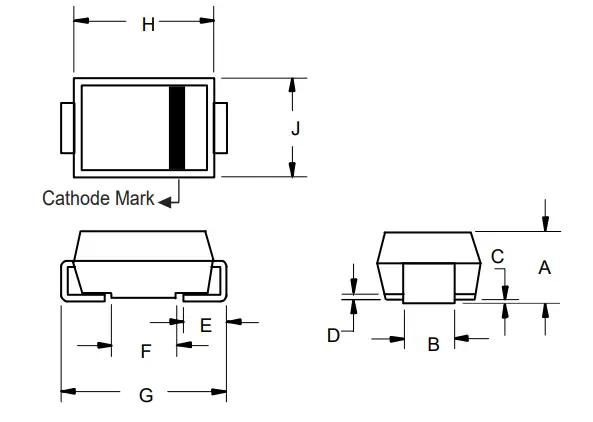 M C C ES2B-L Super Fast Recovery Rectifier - Dimension