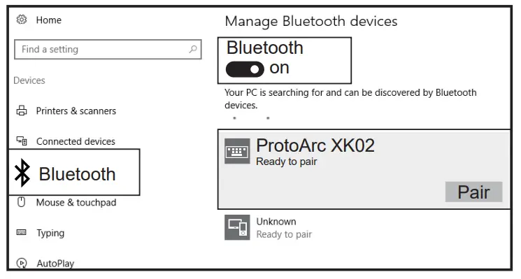 ProtoArc XK02 Foldable Bluetooth Keyboard with Touchpad - click PAIR
