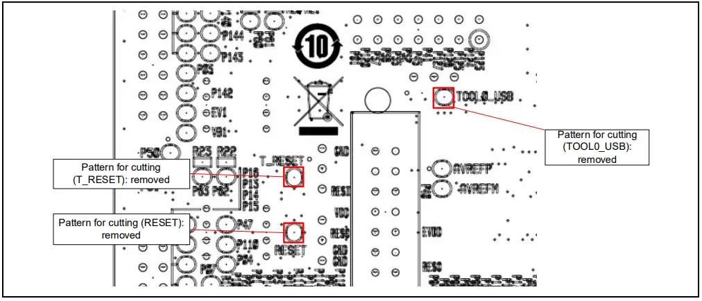 Settings for Use with the Emulator Connector (Soldered Side)