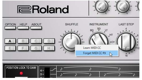 Roland TR-606 Software Rhythm Composer - parameter controller 1