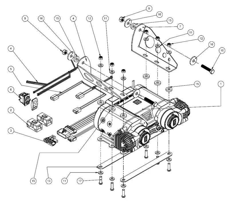 TJM 013COMPVPROT Twin Compressor - Exploded View
