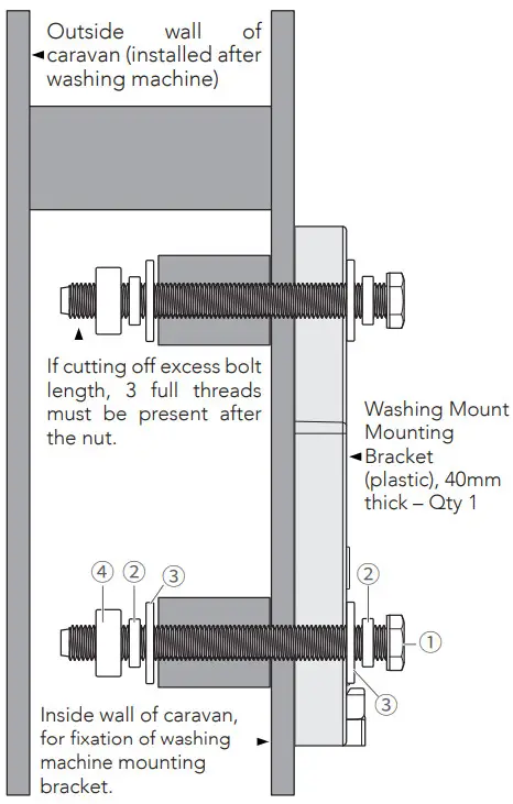 CAMEC 053224 COMPACT RV Front Load Washing Machine - Installing the Washing Machine
