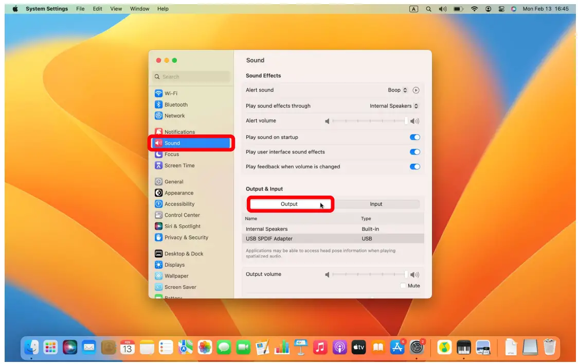 MacOS Setting Method 1: Sound