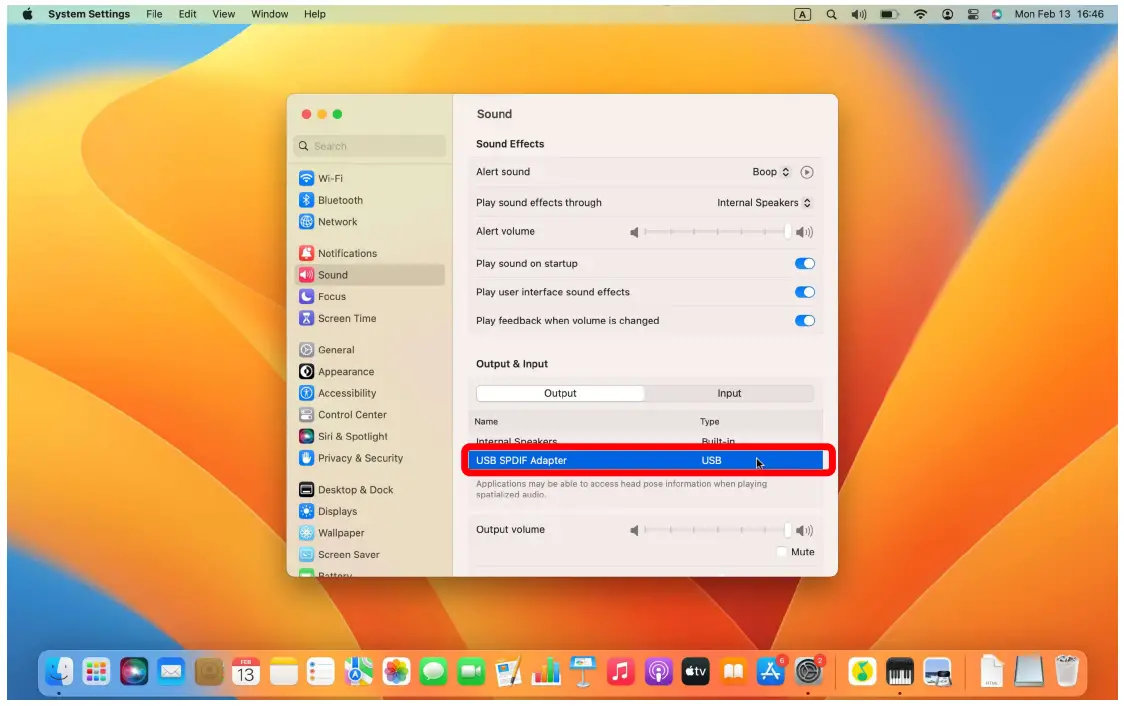 MacOS Setting Method 1: Sound