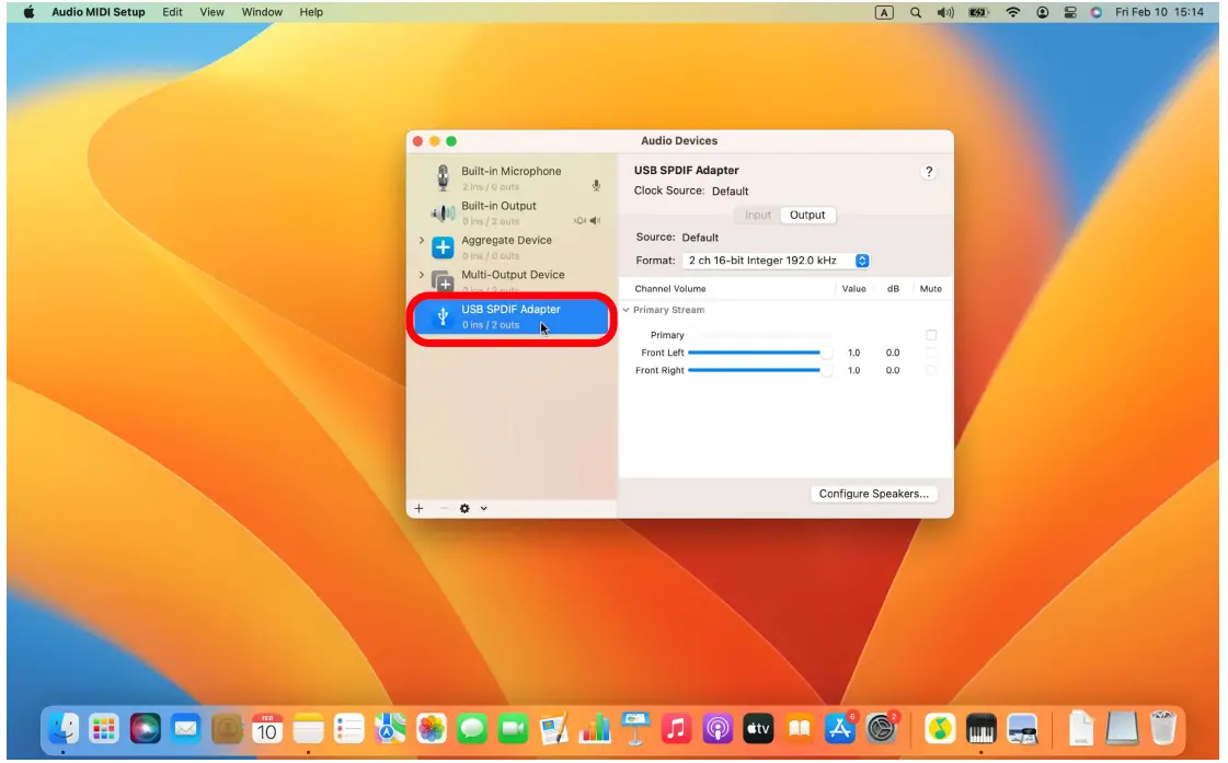 MacOS Setting Method 2: Audio MIDI Setup