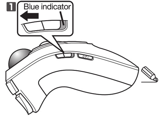 ELECOM M RT1DRBK Relacon Handheld Trackball Mouse - Name and function of each part 3