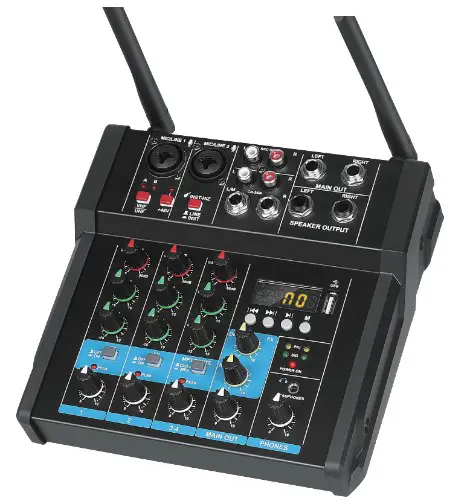 EMIXING CONSOLE G4 Professional 4 Channel Mixer Console and Aux Plus Effects Processor