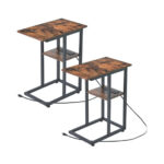 LAKEMID NET002 Narrow Side Table Set of 2 with Charging Station - Featured Image