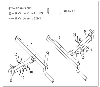 SUNNY SF-XFA008 Adjustable Multi Function Dip Station and Core Workout Attachment - ASSEMBLY2