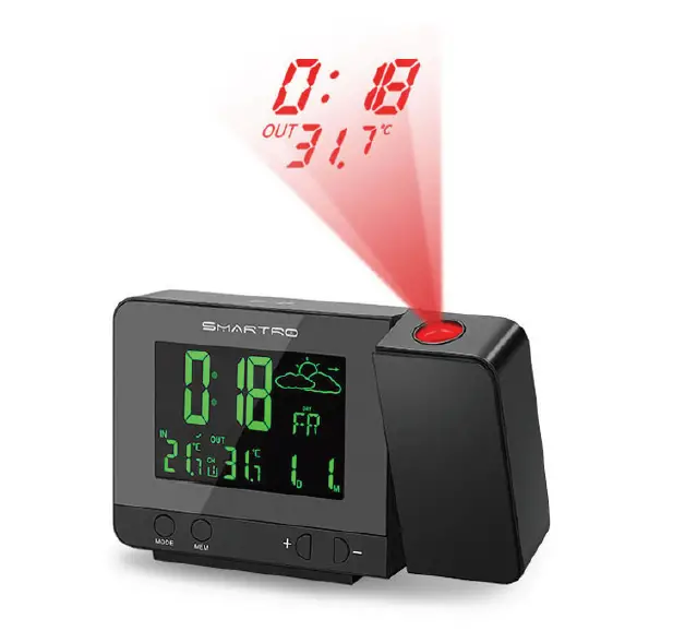 Smartro SC31B Time & Temperature Projection Alarm Clock