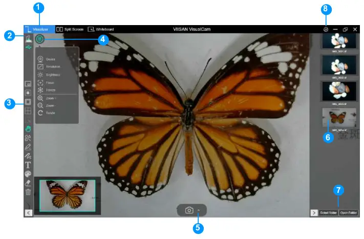 VIISAN VisualCam Multi Functional - Interface Description