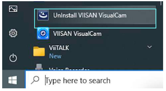 VIISAN VisualCam Multi Functional - Uninstalling