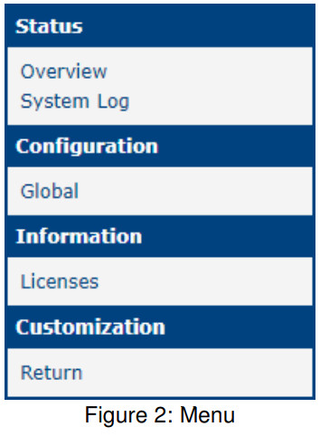 ADVANTECH Wi-Fi STA Relay Router Application - Menu
