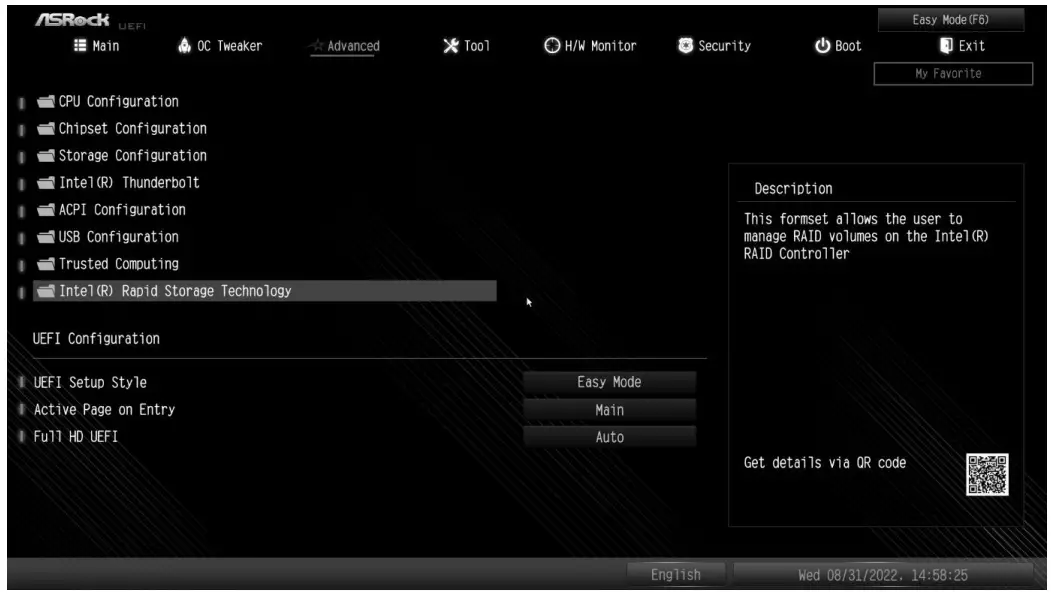ASRock RAID Array Using UEFI Setup Utility - Figure 3