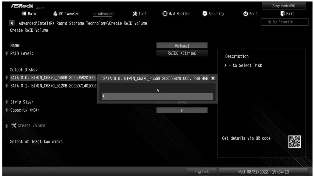 ASRock RAID Array Using UEFI Setup Utility - Figure 7
