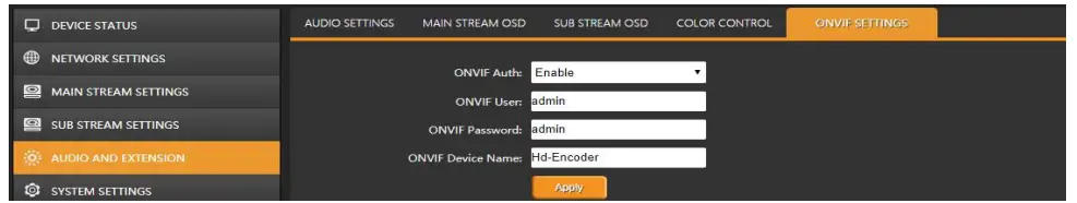 AVMATRIX SE1117 Sdi Streaming Encoder - . System Settings