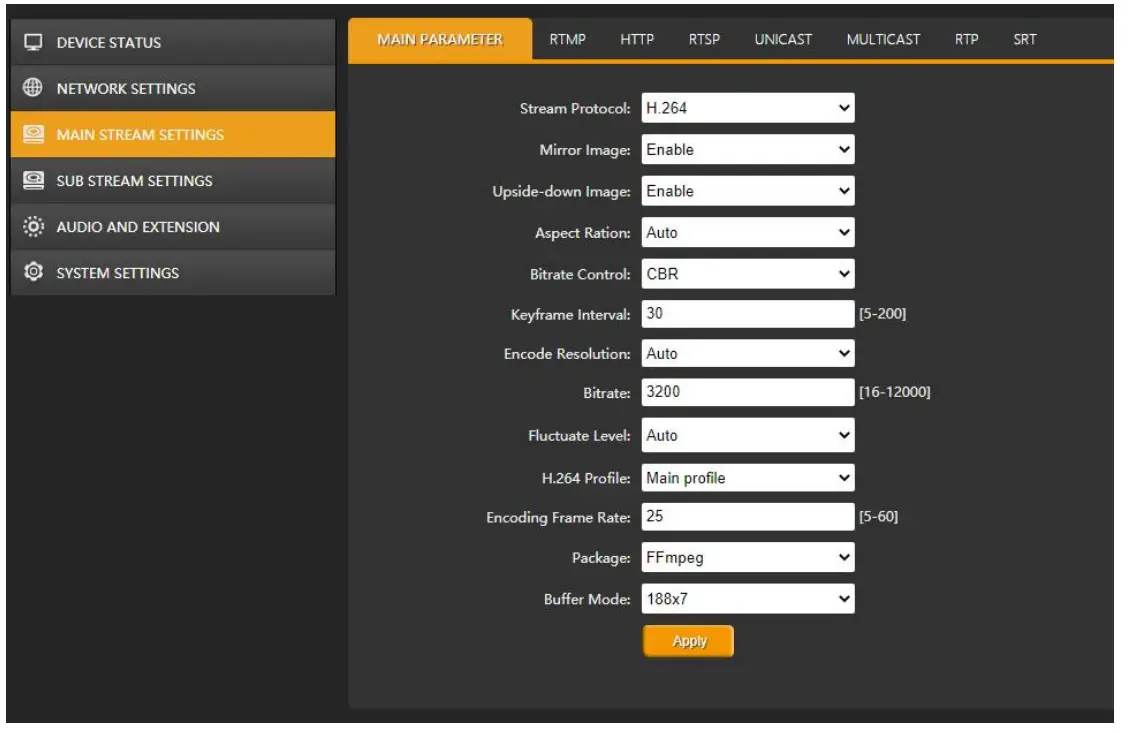 AVMATRIX SE1117 Sdi Streaming Encoder - enable